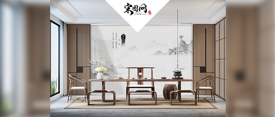 宋图网|禅意意境背景墙打造追求宁静舒适的家