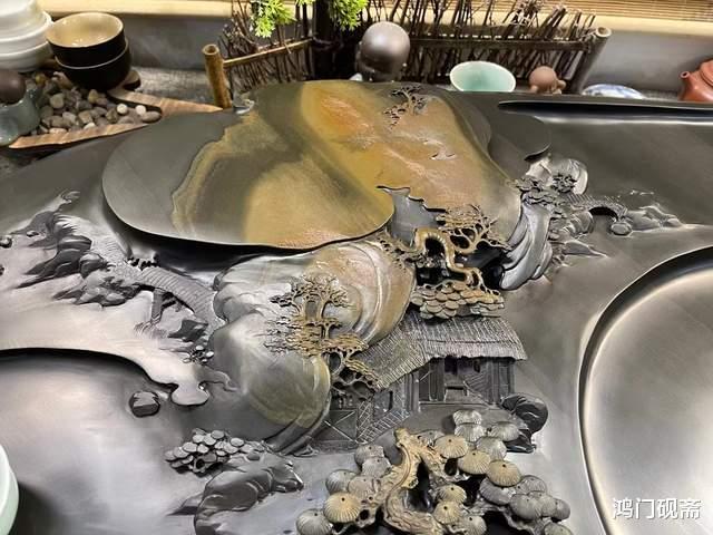 玉雕|好石头配好雕工，把2块顶级美石雕刻成茶盘，成品很多人都没见过