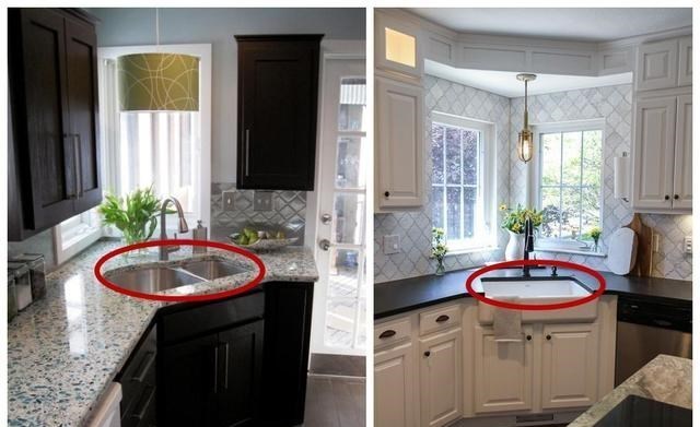 厨房窗户呈L型,水槽要怎么设计?橱柜增加个横切面,利用率提升