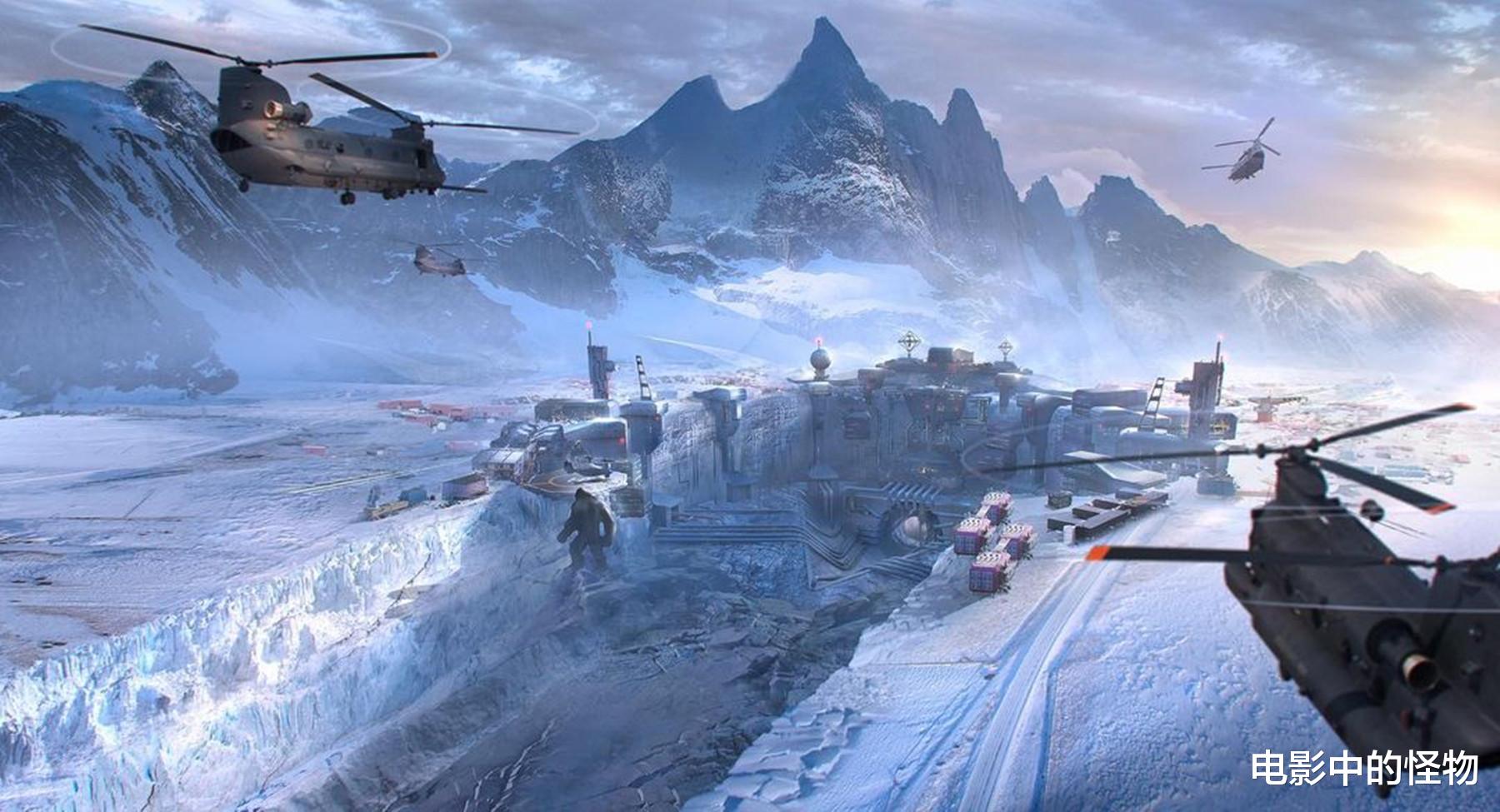 另外几张图分别展现了帝王组织在南极地区建立的哨站