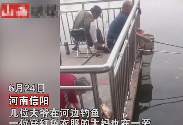 大爷|大爷钓鱼费尽千辛万苦，大妈在一旁放生，大爷眼里满是不舍