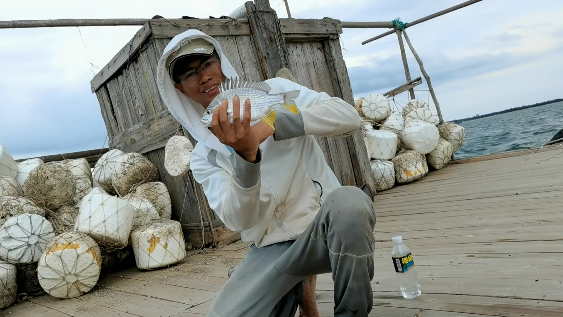 海钓|清晨鱼口凶猛，下竿立即黑漂，第一次海钓到这种鱼类，身长50公分