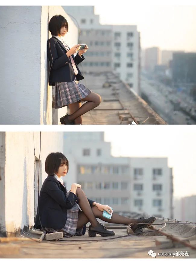 |JK少女：一起来天台学习吧