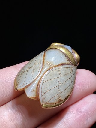 |留皮 白玉 瑞兽 把件 挂件