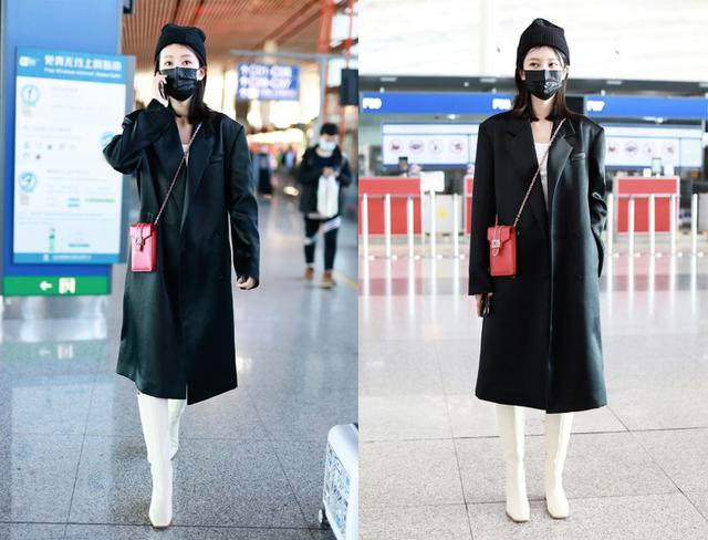 大衣|乔欣的时尚感挡不住，穿一袭棕色大衣显瘦又大气，这气场堪比超模