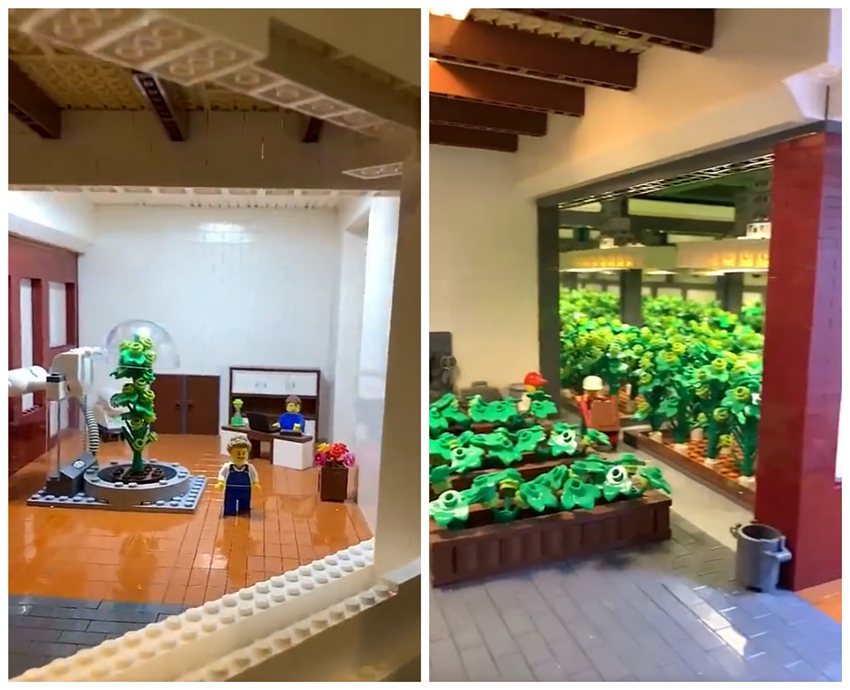 |大户人家的乐高电视墙，每个格子都是微缩景观，网友：这也太酷了