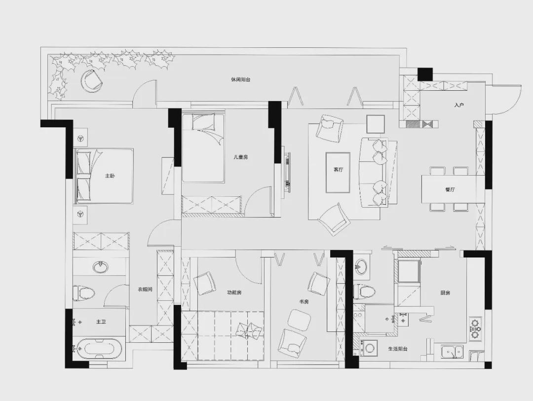 108㎡三居，清新色系装修，一幕惊艳