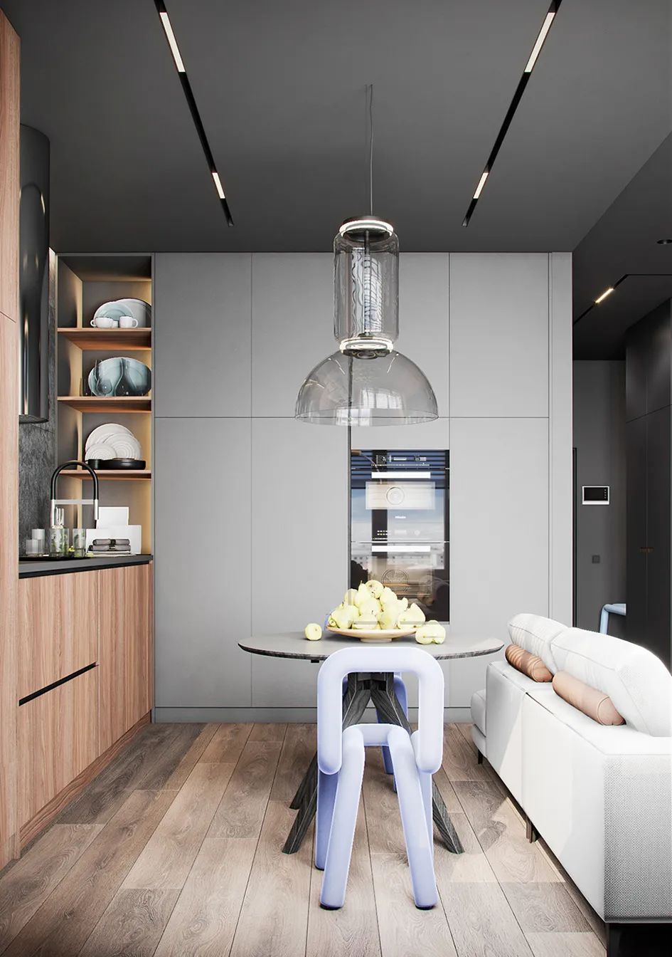 室内空间设计师:高级灰+胡桃木,不一样的视觉盛宴!