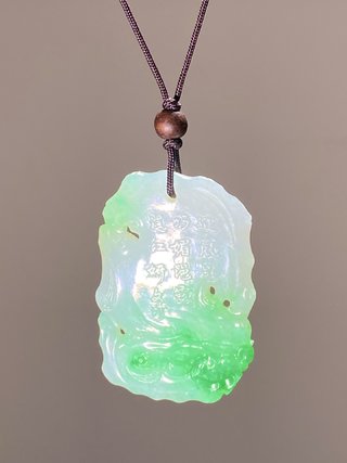 翡翠|清 翡翠 三友图 梅桩 诗文佩