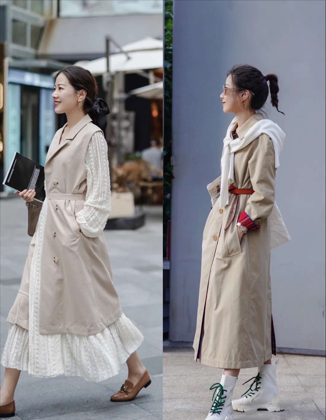 小喵说时尚 衣品好的女人，风衣从不会乱穿！瞧小姐姐的穿搭，多好看！
