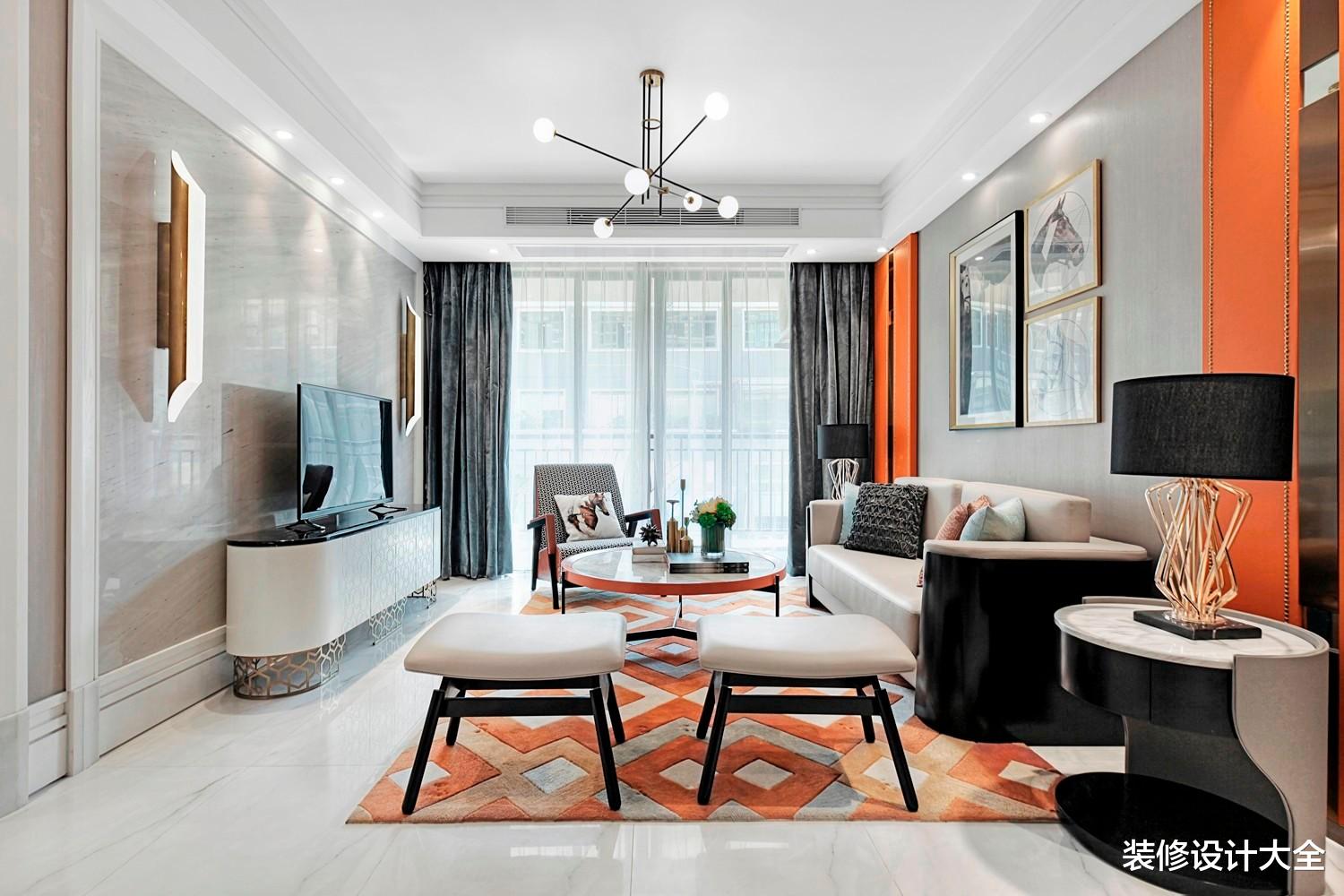 128㎡两房现代风！床头软包设计，更显浪漫与庄严的气质！