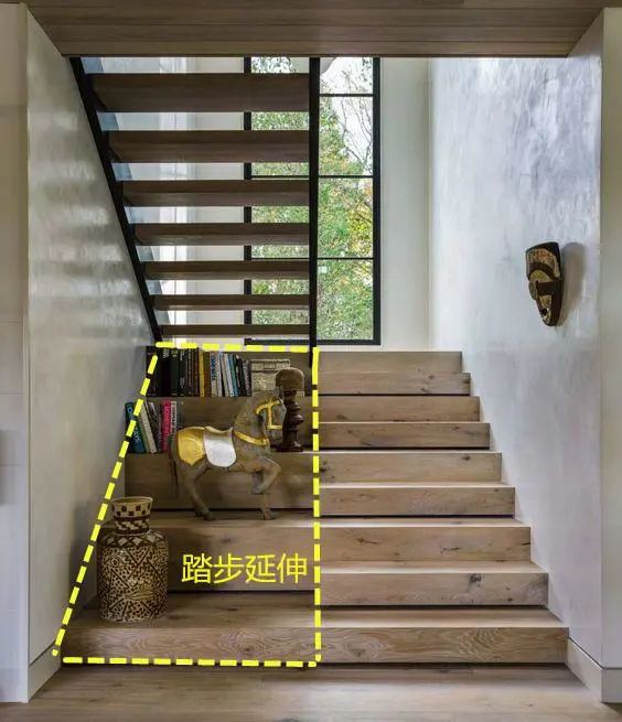 设计师|楼梯几块踏步延伸60公分到墙,我还纳闷原因,没想到实用性这么多!