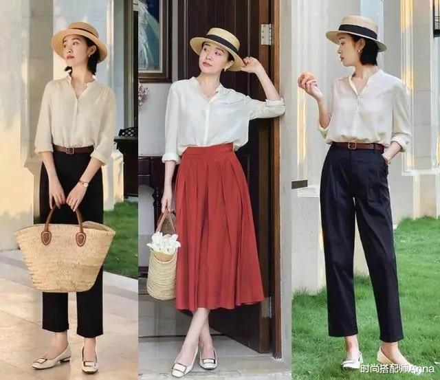 时尚搭配师Anna|短袖上衣太适合轻熟女了，优雅和高级感的转换格外自然，超时髦