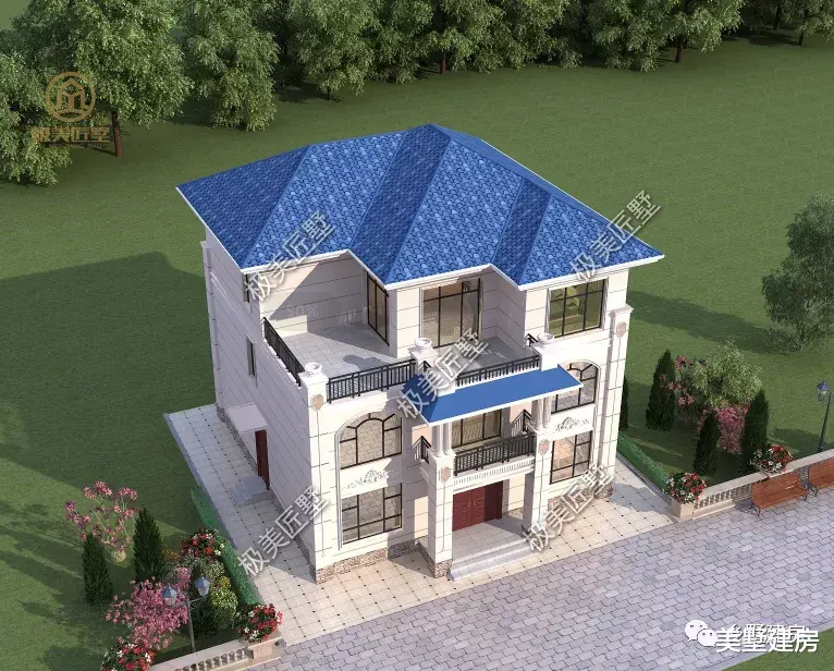 农村12米面宽,想修建一套简约时尚的自建别墅,这款图纸就不错