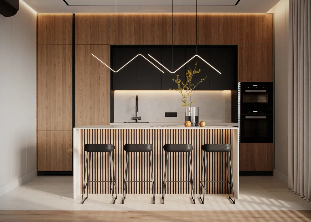 他把原木与艺术代入空间,打造干净又不失温度的家!