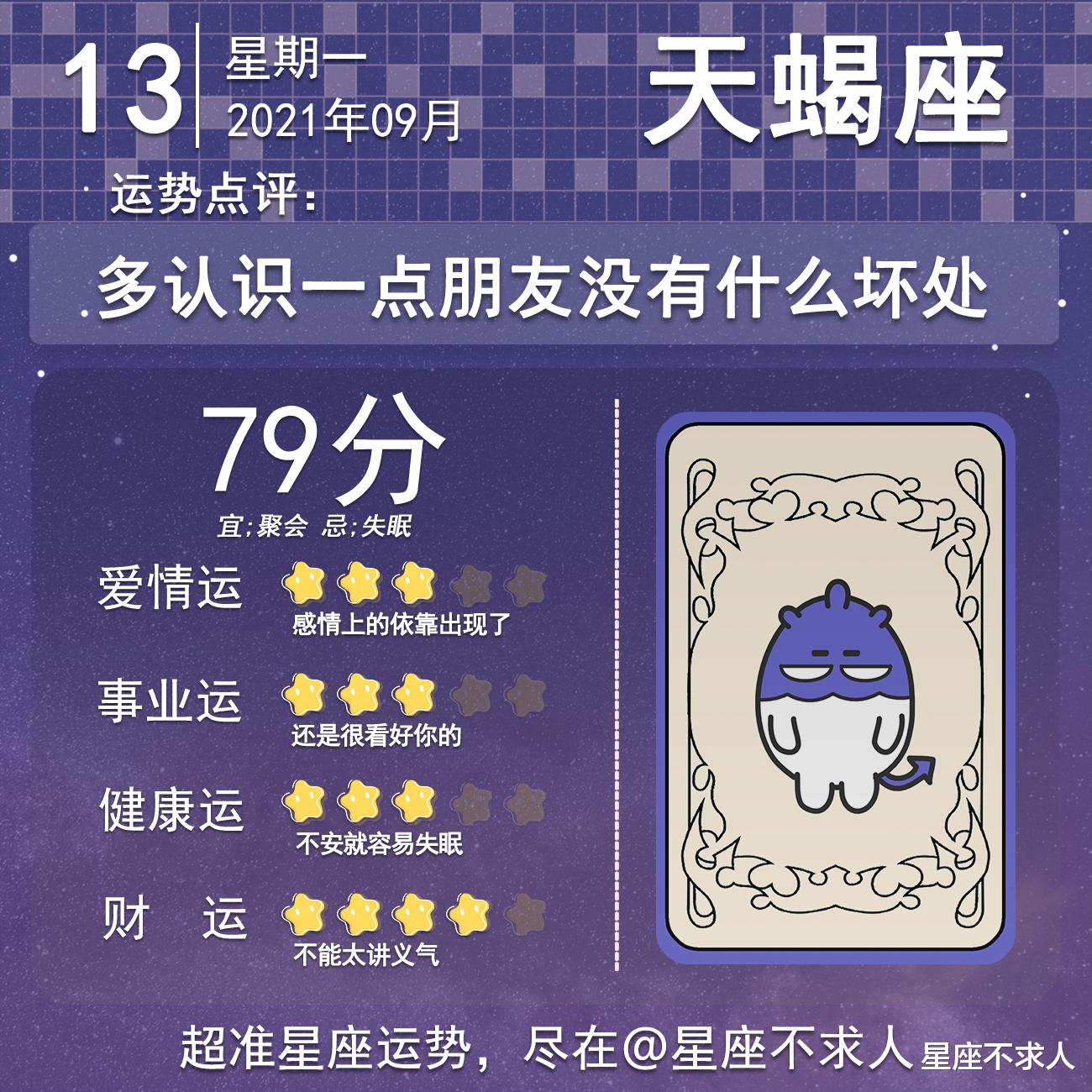星座不求人|2021年9月13日运势