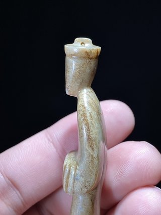 和田玉籽料|汉 和田玉籽料 白玉 玉人 把件挂件