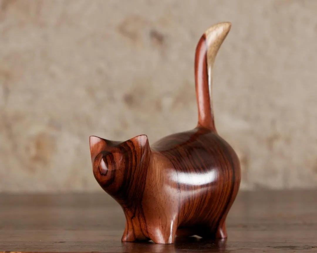 雕刻|来撸“木猫”啊！还能包浆！萌翻啦