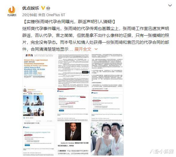 张雨绮|杨天真晒张雨绮孕肚照辟谣代孕，工作人员晒她聊天记录：一次怀俩