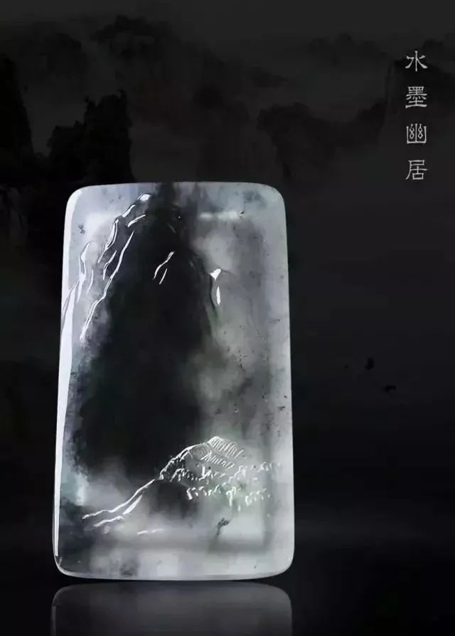 翡翠|难得一遇的“黑白”翡翠，仅需寥寥几笔，尽显一番国画之风采