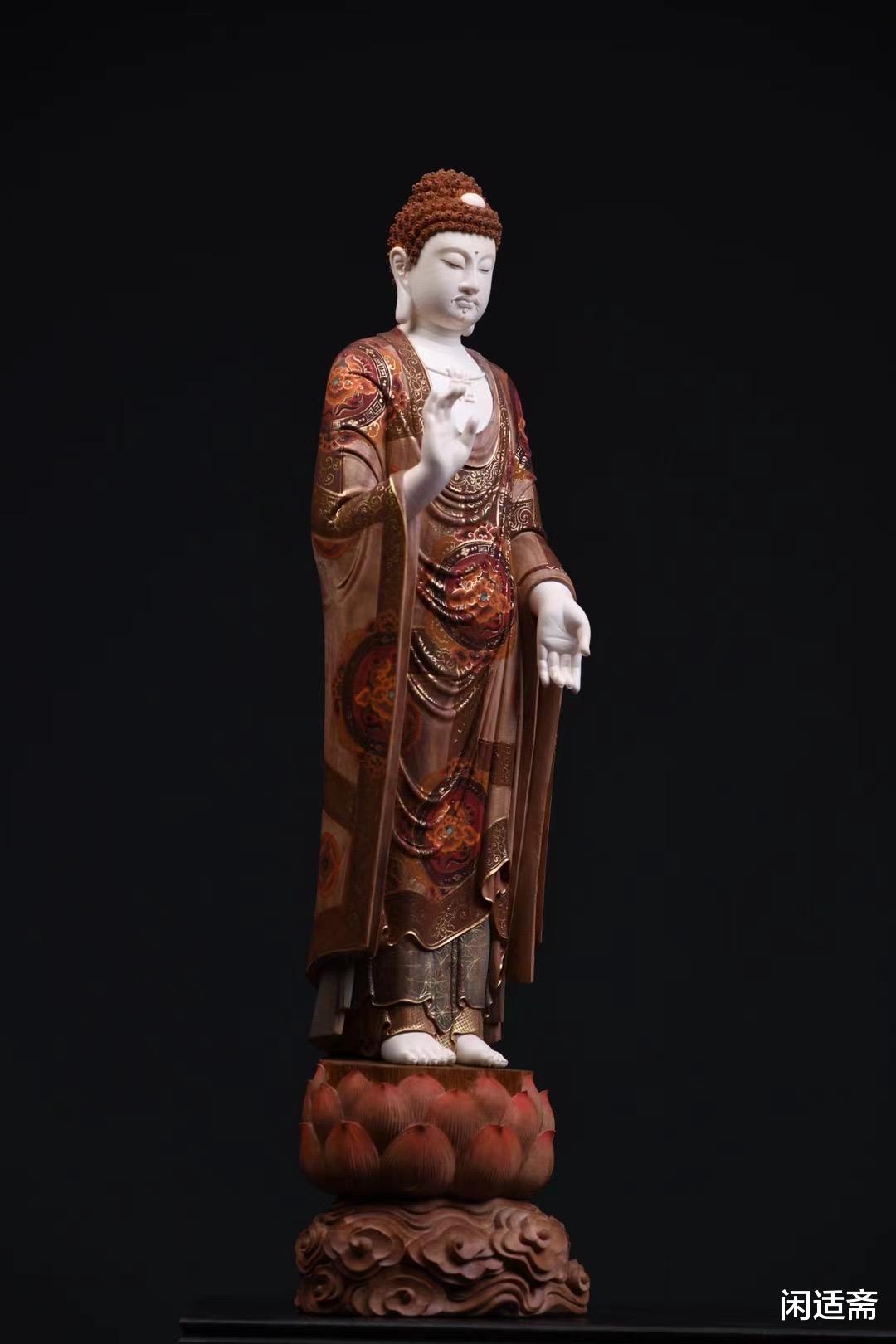 雕刻|佛像雕刻艺术品，老山檀香木雕，释迦牟尼佛