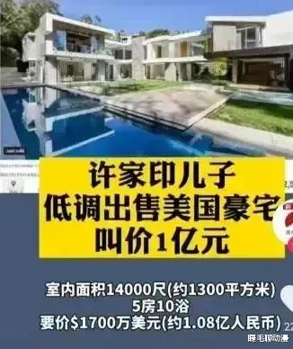 成都|许家印儿子降价3300万出售在美国的亿元豪宅
