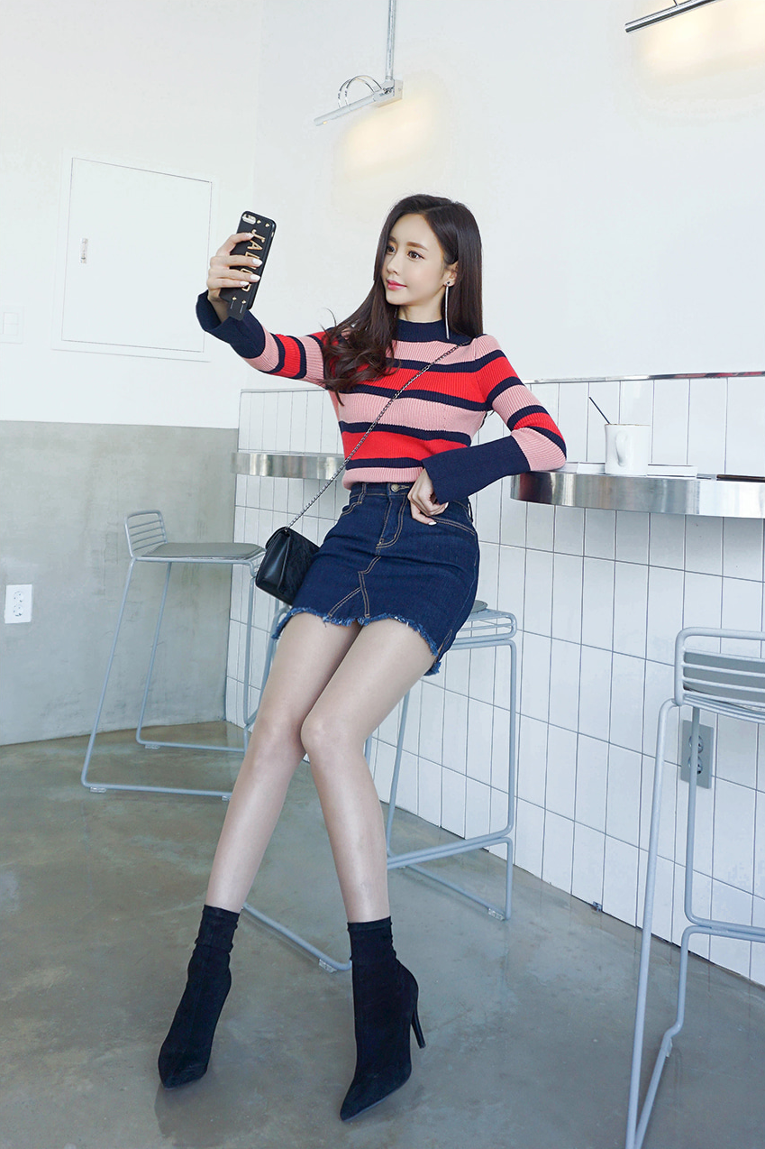 优美时尚生活|中间感觉的牛仔裙