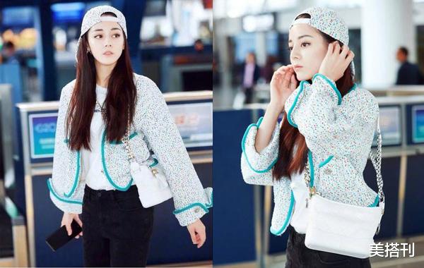 迪丽热巴|迪丽热巴最美表演《约会》剧照，小香风外套配牛仔长裙，温柔恬静