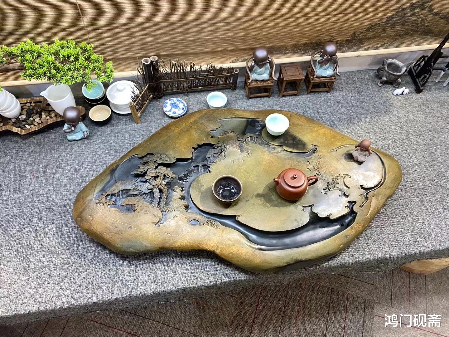 雕刻|在石头上画了2天出效果图，请800一天的师傅雕刻成茶盘后，值吗？