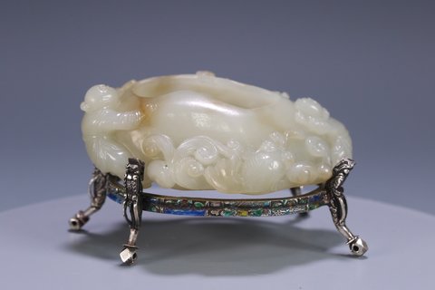 笔洗|清 和田玉童子笔洗