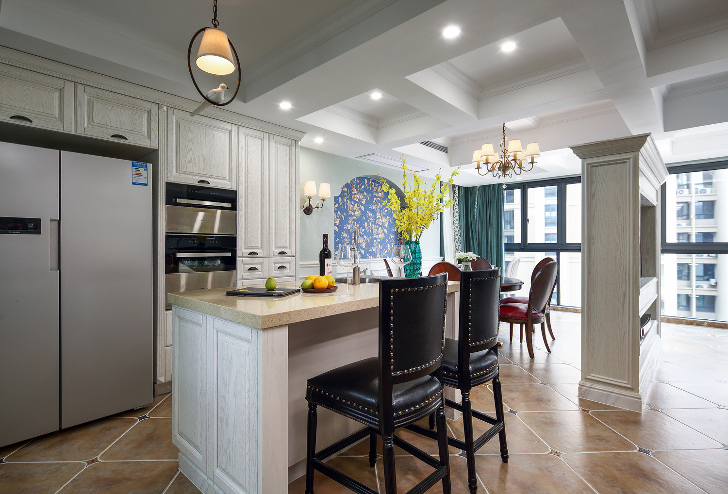 美式风吊顶效果图，风格迥异，却都是我们喜欢的一个家！