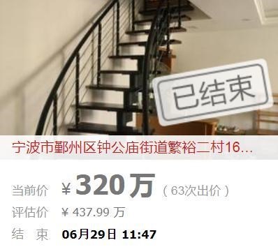 宁波|法拍市场也遇冷！宁波七中一套单4万/平的七中学区房也流拍！