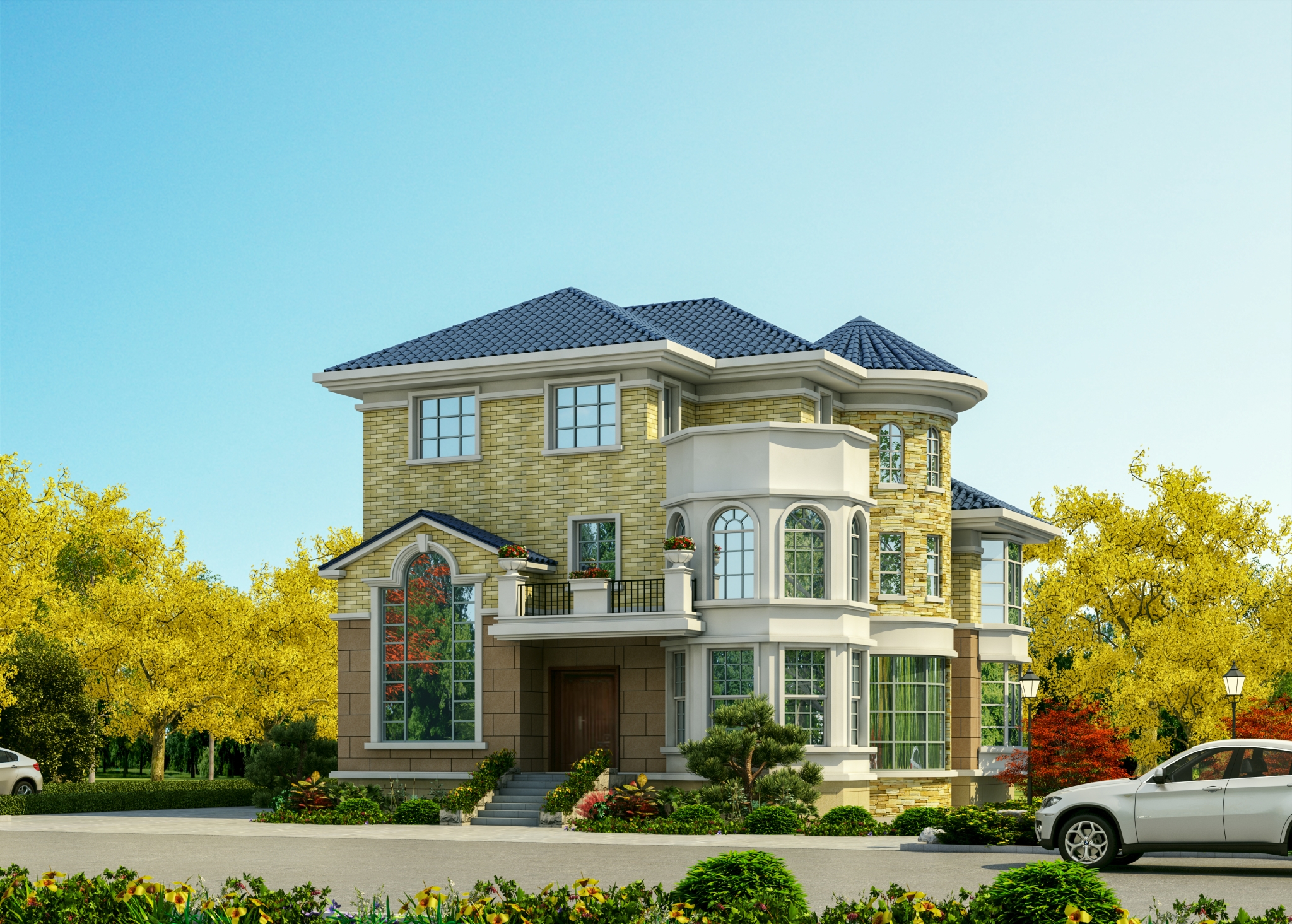 托斯卡纳风格自建别墅，温柔美好田园风，多面窗带来温暖阳光