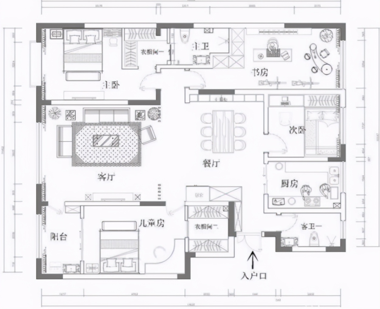 |180㎡现代轻奢风,典雅而富有质感,尤其是换衣间,真的是漂亮