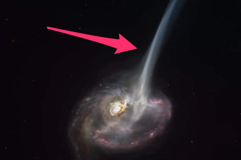 活动星系 宇宙的恐怖秀场：碰撞星系中的喷射流?，很是壮观