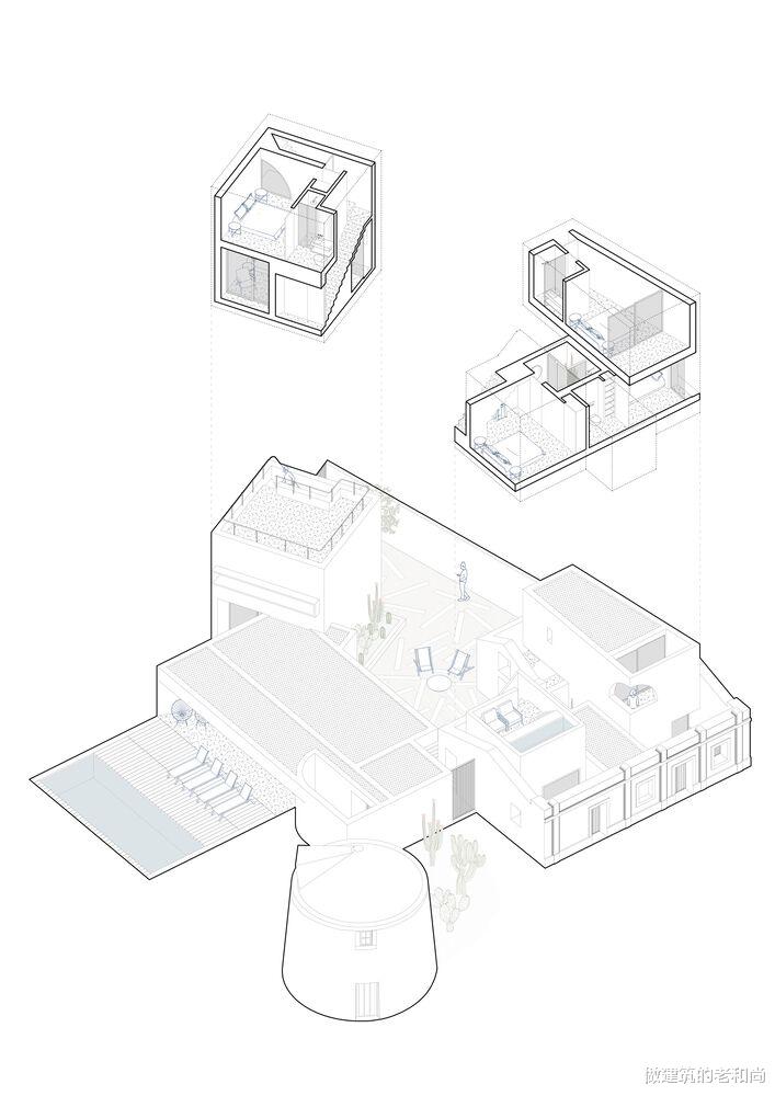 卧室|葡萄牙家庭磨坊改造成度假住宅：舒适简约的空间尽享优越海景