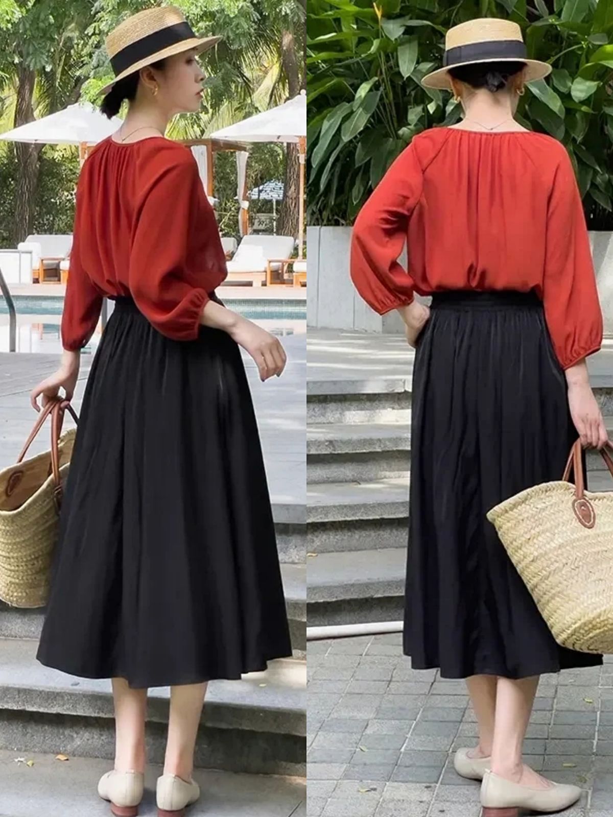 虎哥说衣不二|这才是优雅女人该有的夏季搭配,“衬衫+半裙”,搭对了气质真好