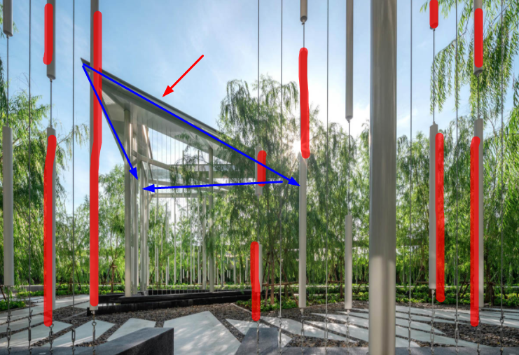 游泳池|曼谷三层住宅景观,之字形和三角形,雨滴灵感,简易廊架公式