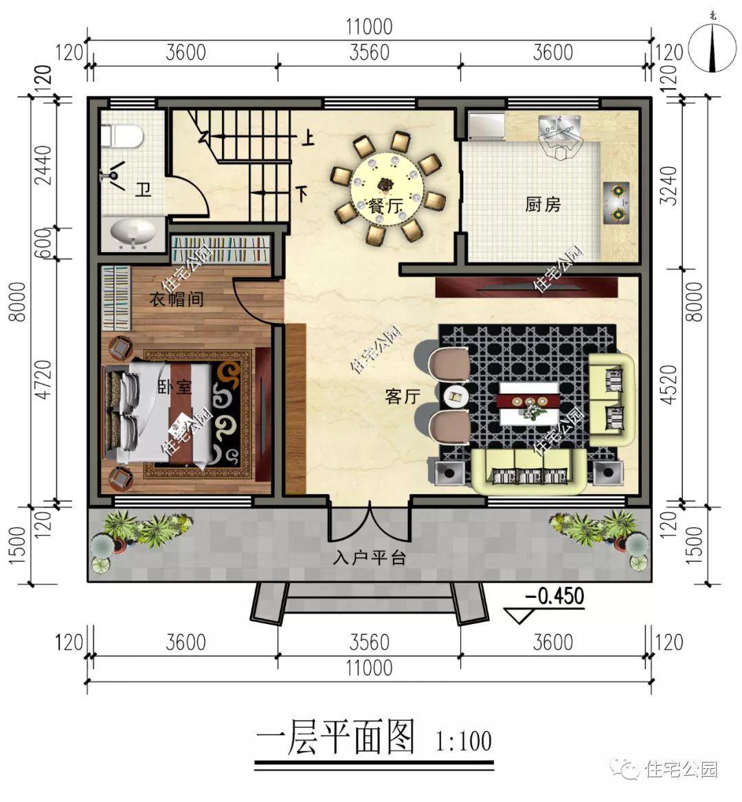 占地96平,自建二层舒适小别墅,4室2厅经典格局