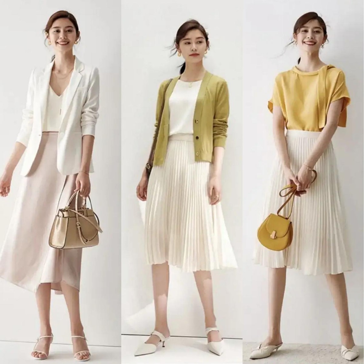 |这才是职场女人该有的打扮,“衬衫+半裙”,轻松告别呆板路人感