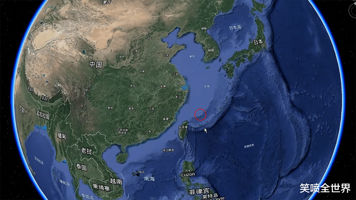  实景地球看钓鱼岛的位置