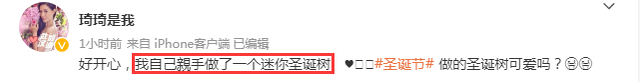 琦琦|琦琦亲手做迷你圣诞树，单手托腮冻龄依旧，17岁爱女遗传长腿基因