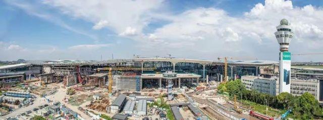 玻璃幕墙、棕榈式立柱、白色大吊顶全装好了!杭州机场三期有最新进展