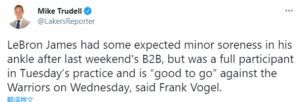 湖人队|沃帅透露詹皇伤情！浓眉表态必赢，16位专家中15人预测湖人赢球