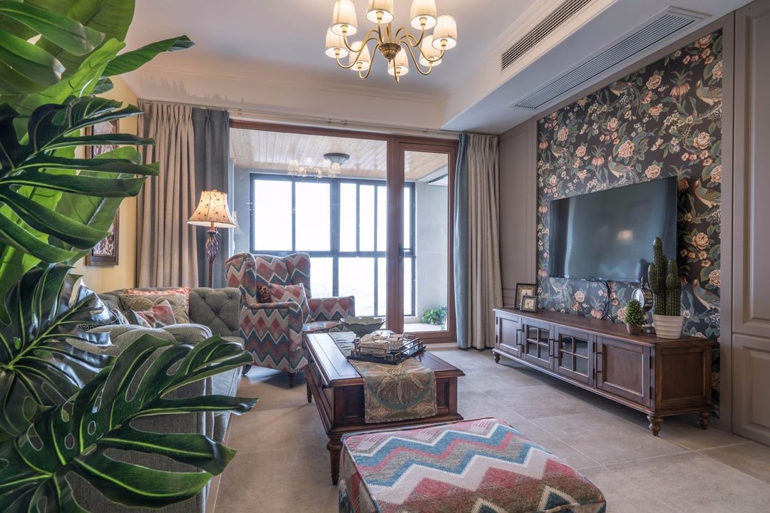 家居超人|用绿植装扮家居空间，打造清新的美式三居室，很适合做婚房