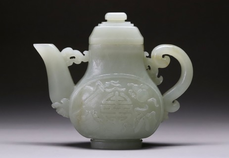 和田玉籽料|舊藏和田玉籽料“八仙凤柄壶”.