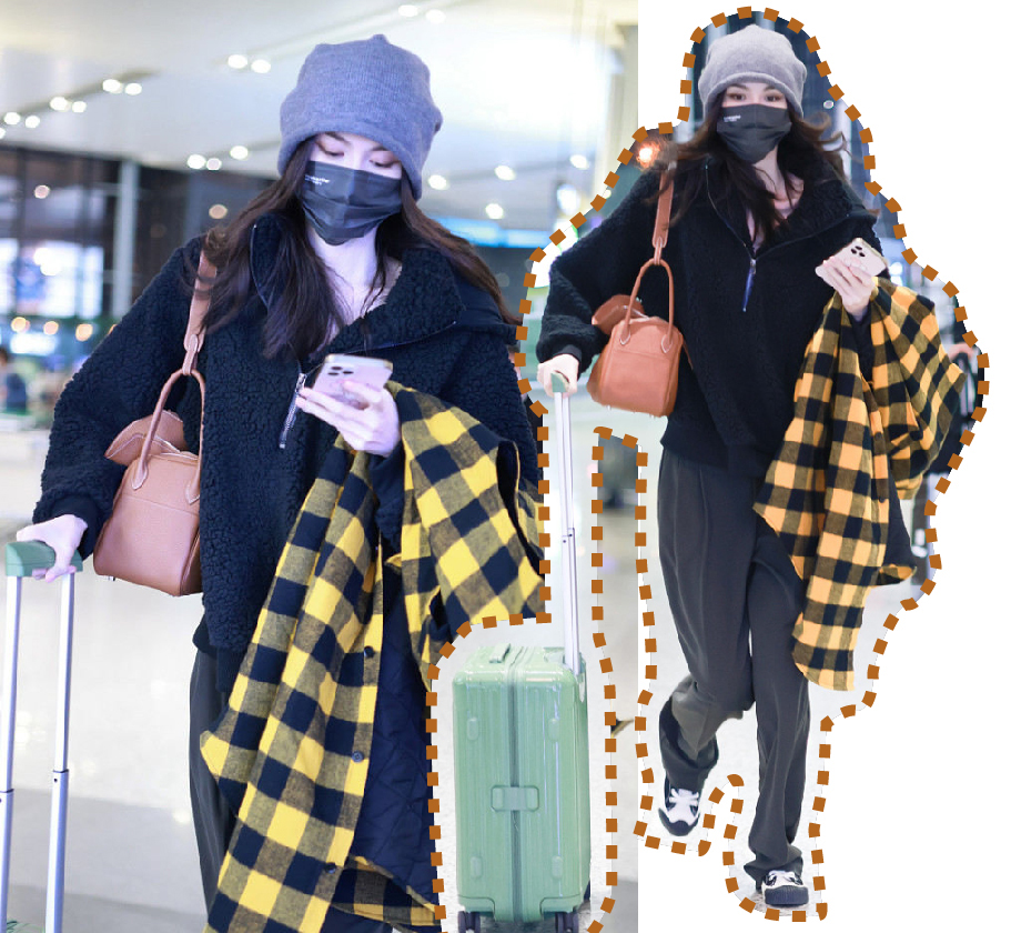 时尚不打羊 ?女明星羊羔毛外套穿搭谁更美？何穗潮酷时髦，袁冰妍百变不羁！