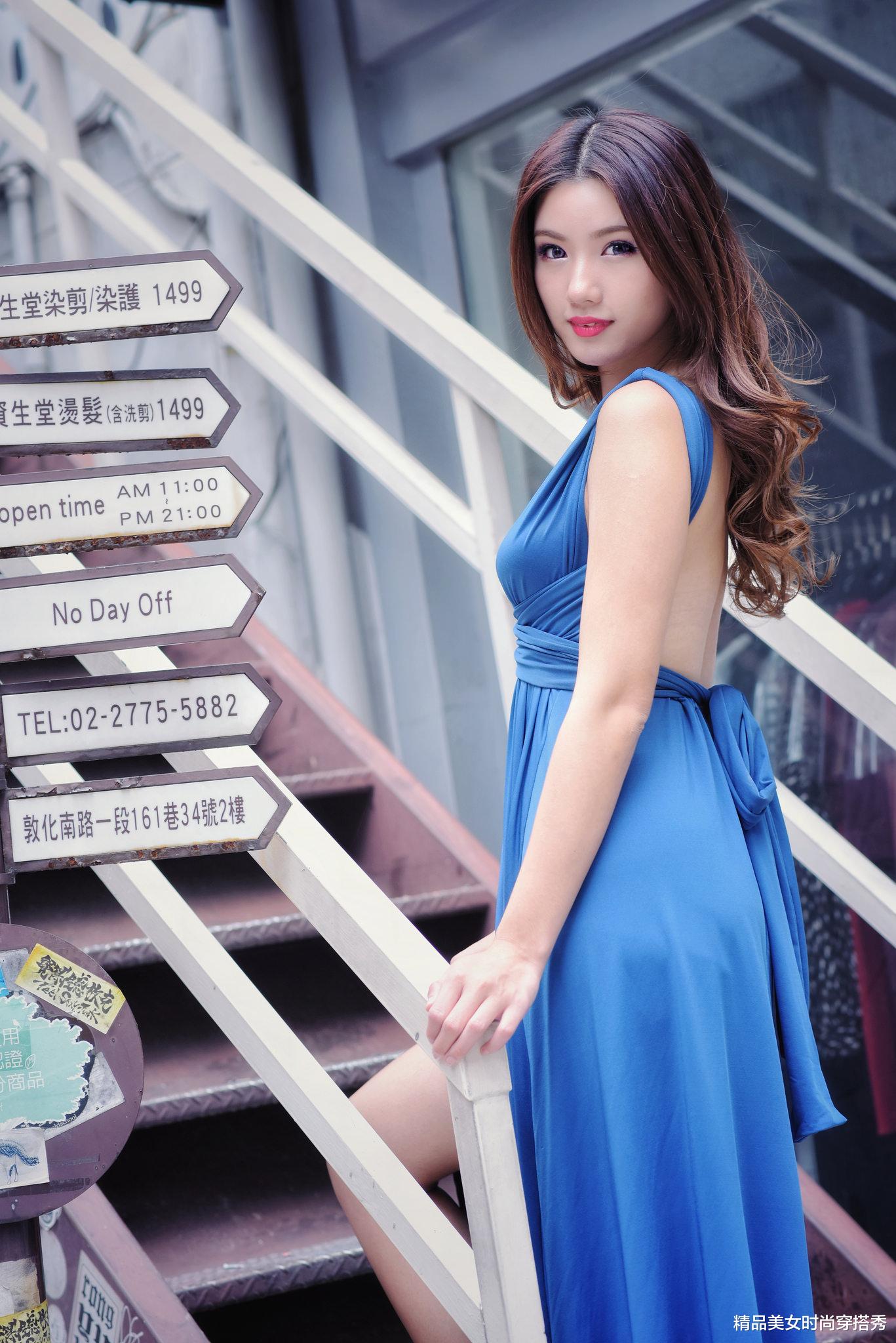 精品美女时尚穿搭秀|长款连衣裙配一双精致的高跟鞋，不管职场还是日常都是不错的搭配