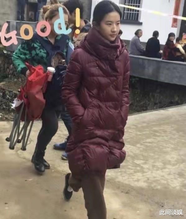 刘亦菲|刘亦菲红色羽绒服旧照曝光，涂上黑粉仍然天生丽质难自弃，朴素大方
