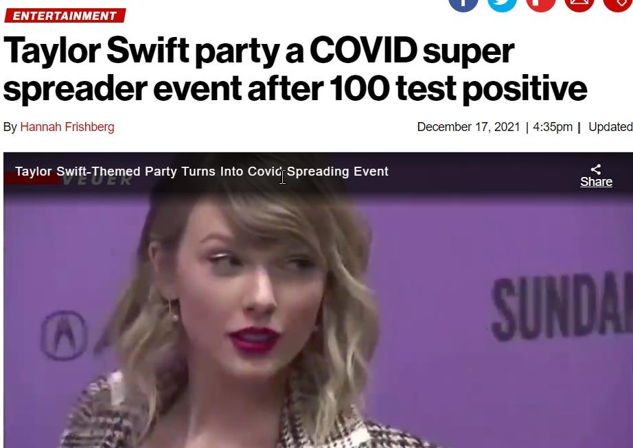 泰勒·斯威夫特|泰勒·斯威夫特歌迷派对成为新冠超级传播源 已有近百人感染